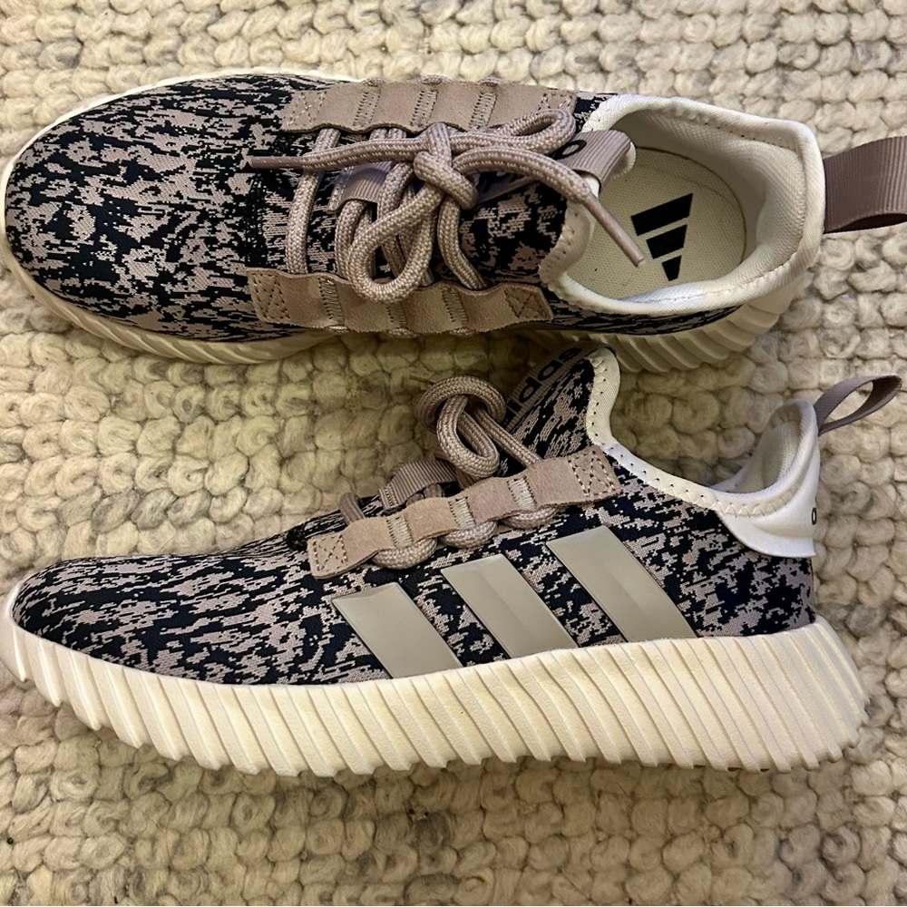 Adidas Black and Grey Sneakers with Ribbed Sole